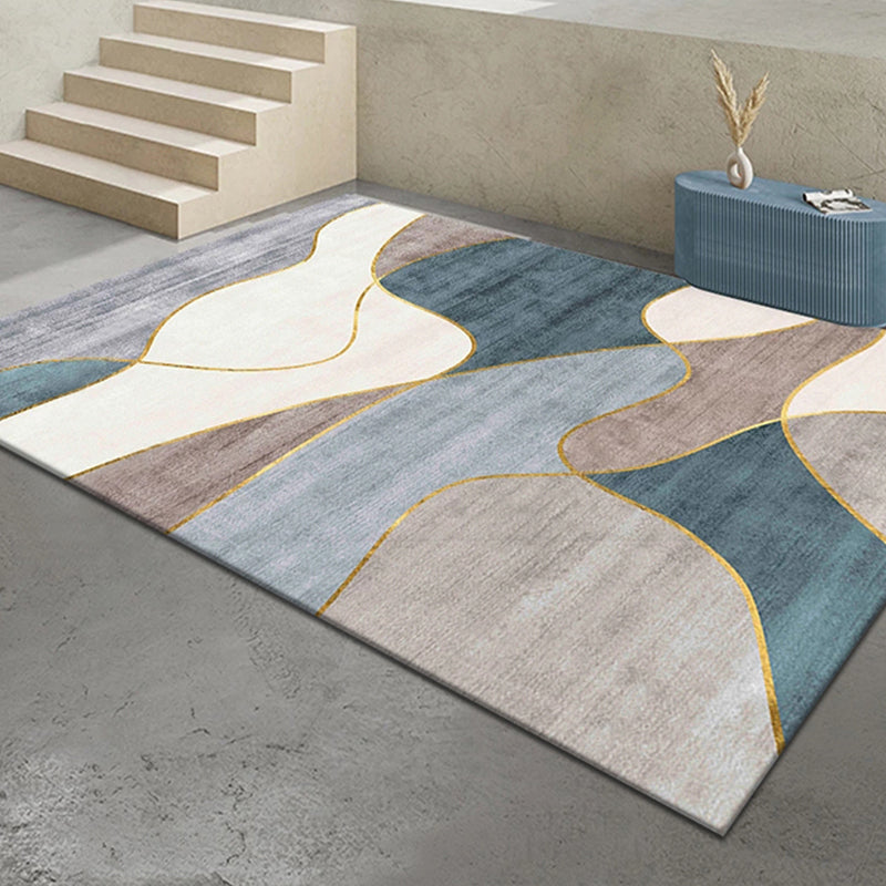 Multi Color Nordic Rug Polypropylene Geo Patterned Area Carpet Pet Friendly Stain-Resistant Indoor Rug for Parlor