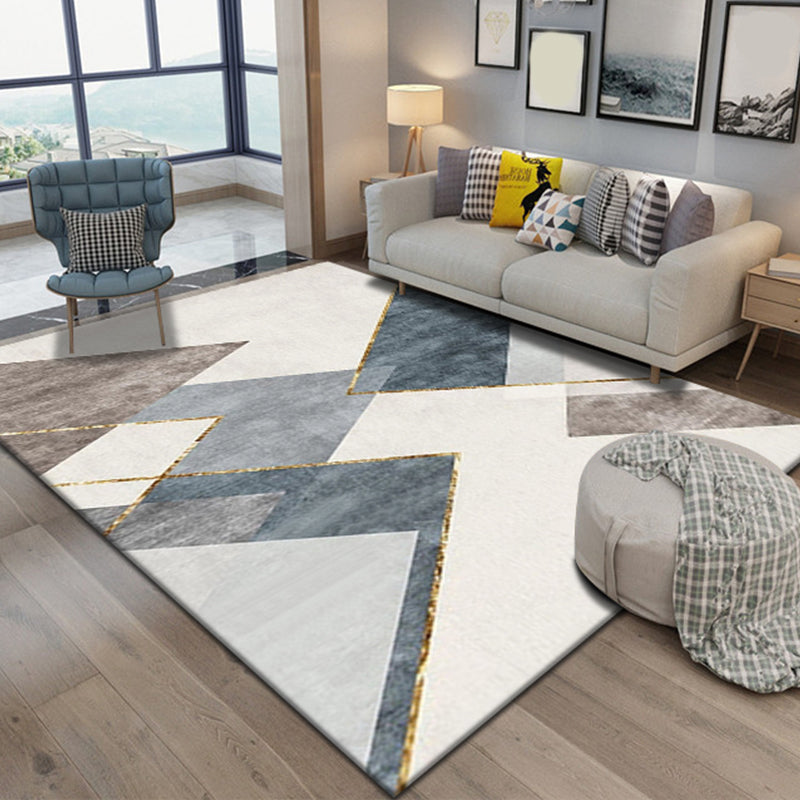 Multi Color Nordic Rug Polypropylene Geo Patterned Area Carpet Pet Friendly Stain-Resistant Indoor Rug for Parlor