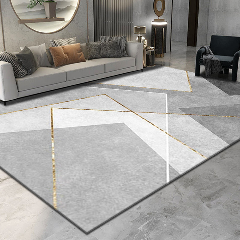 Mehrfarbiger nordischer Teppich aus Polypropylen mit Geomuster, haustierfreundlicher, schmutzabweisender Innenteppich für den Salon