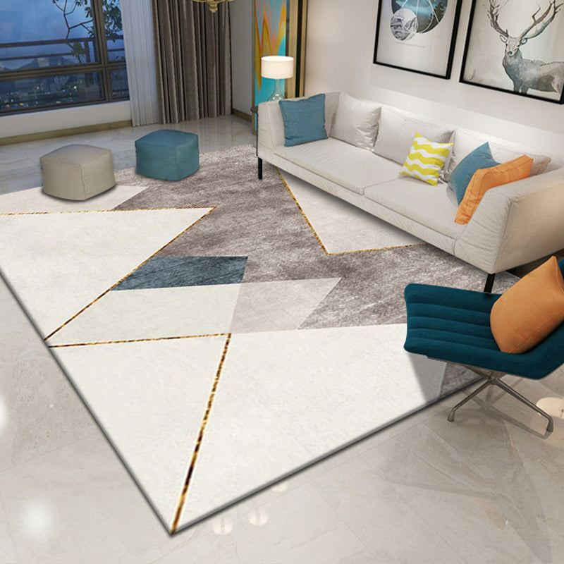 Multi Color Nordic Rug Polypropylene Geo Patterned Area Carpet Pet Friendly Stain-Resistant Indoor Rug for Parlor