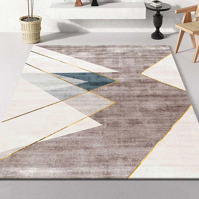 Multi Color Nordic Rug Polypropylene Geo Patterned Area Carpet Pet Friendly Stain-Resistant Indoor Rug for Parlor