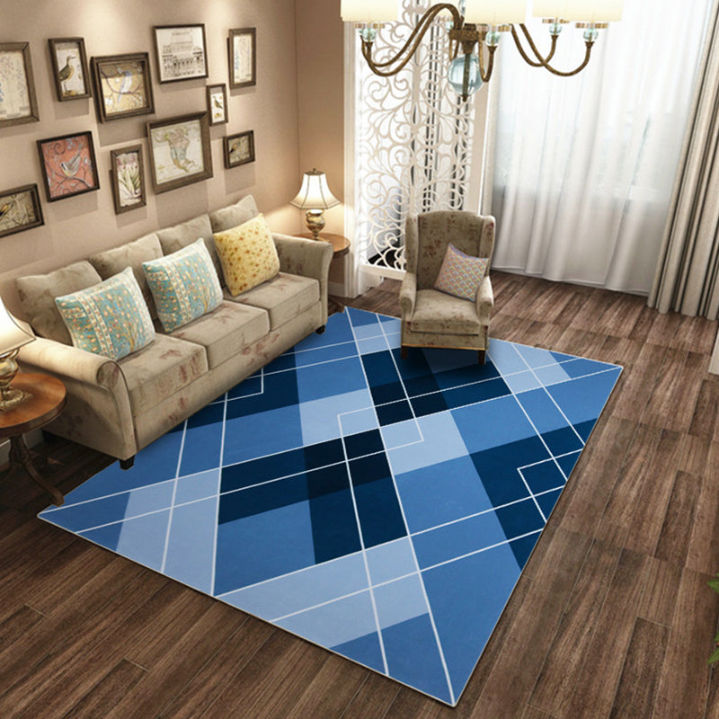 Nordic Geo Print Rug Multi Colored Polypropylene Area Carpet Anti-Slip Backing Pet Friendly Indoor Rug for Living Room