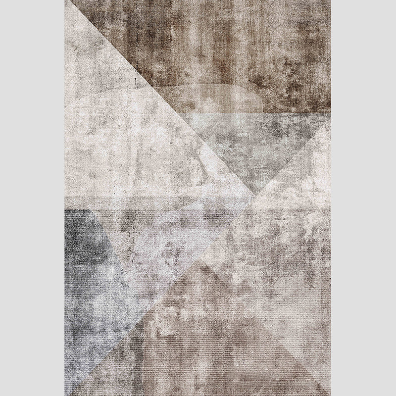 Nordischer Dekorationsteppich, mehrfarbiger geometrischer Druck, Innenteppich, Polyester, rutschfeste Rückseite, schmutzabweisender Flächenteppich