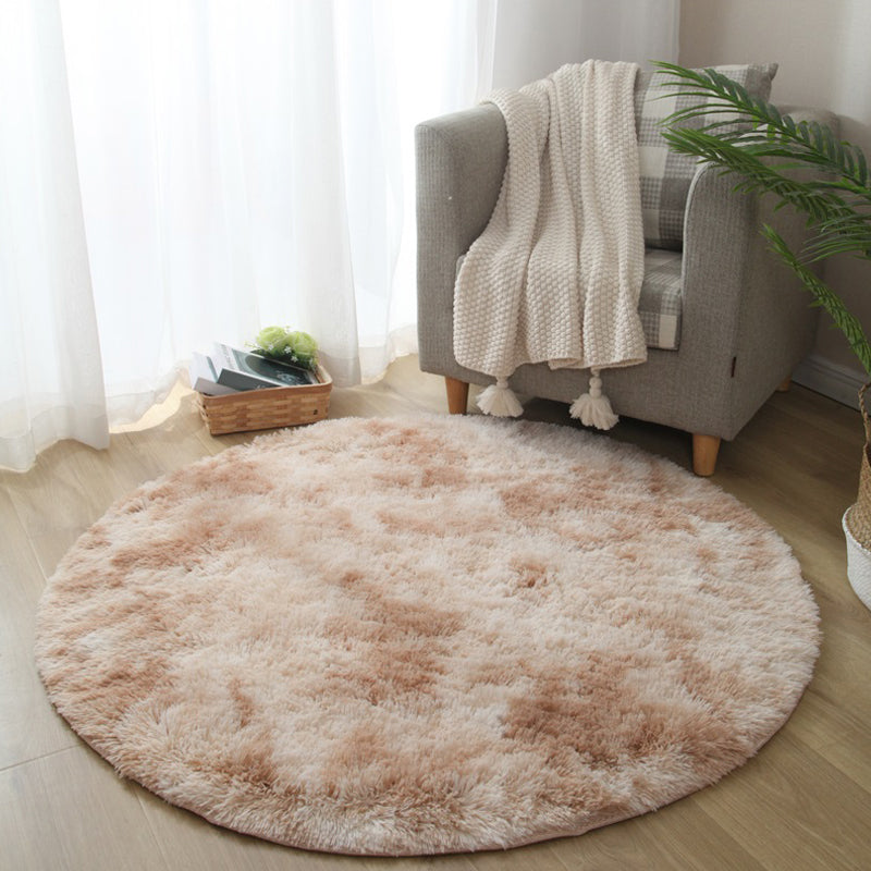 Calming Bedroom Rug Multicolored Solid Color Solid Color Indoor Rug Polyster Anti-Slip Backing Easy Care Area Carpet