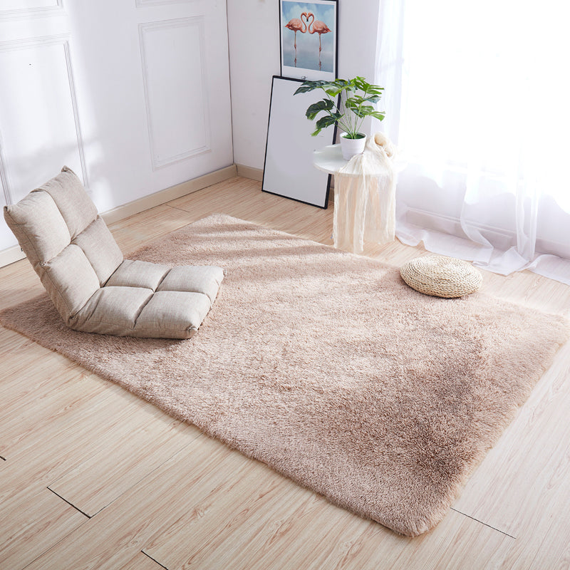 Casual Decoration Rug Multicolored Solid Color Indoor Rug Polyster Non-Slip Backing Easy Care Area Carpet