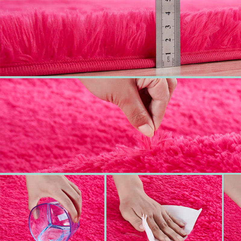 Casual Decoration Rug Multicolored Solid Color Indoor Rug Polyster Non-Slip Backing Easy Care Area Carpet