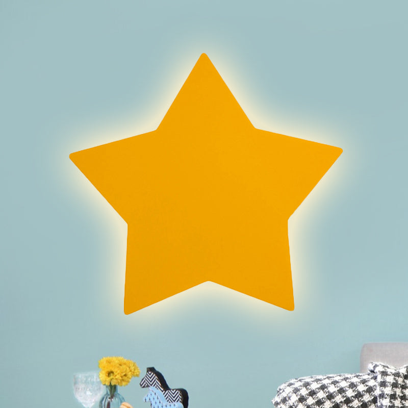 Contemporary Slim Panel Star Sconce Lamp Wooden LED Wall Light for Corridor Kitchen
