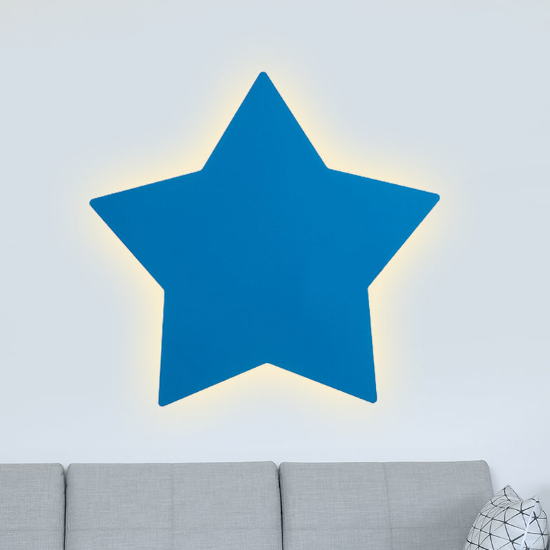 Contemporary Slim Panel Star Sconce Lamp Wooden LED Wall Light for Corridor Kitchen