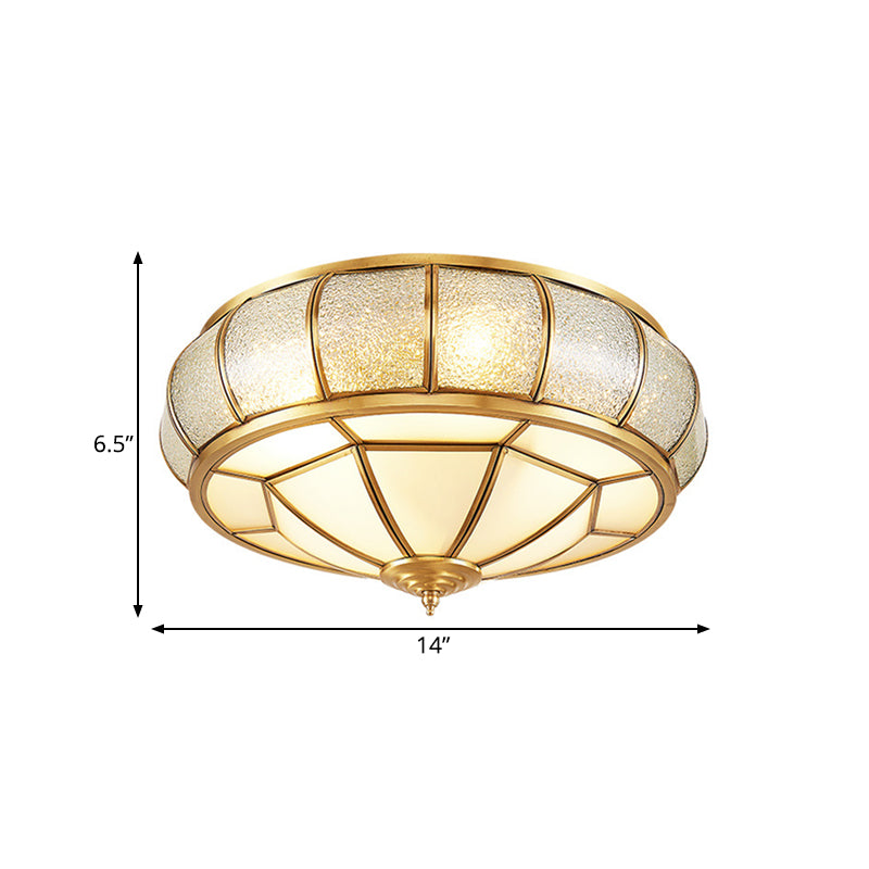 Kreis Flush Mount Tradition Wasserglas Messing 3/4/6 Bulbs Deckenleuchte für Hallway, 14 "/18" /23.5 " Breite