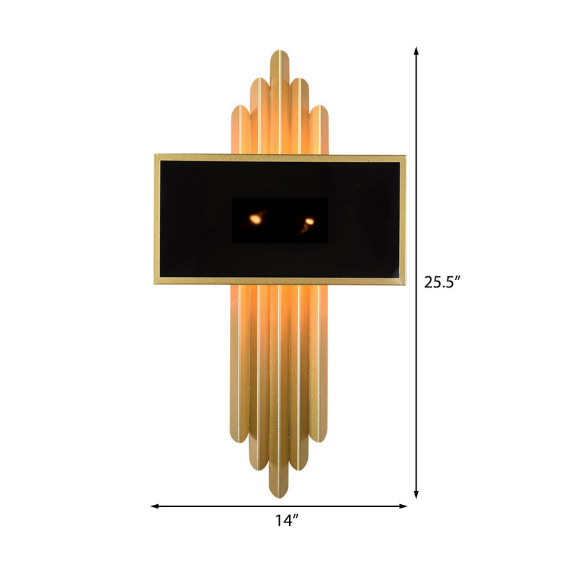 25.5 “/37.5" de latón de ancho 1 Luz de luz Luz de tela rústica Rectángulo de pared de pared para sala de estar