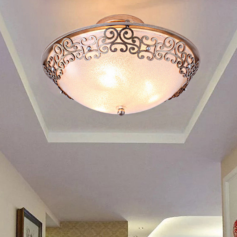 Ciotola nera/in ottone a forma di semifulco di vetro smerigliato classico vetro 3/5 luci da letto con soffitto camera da letto