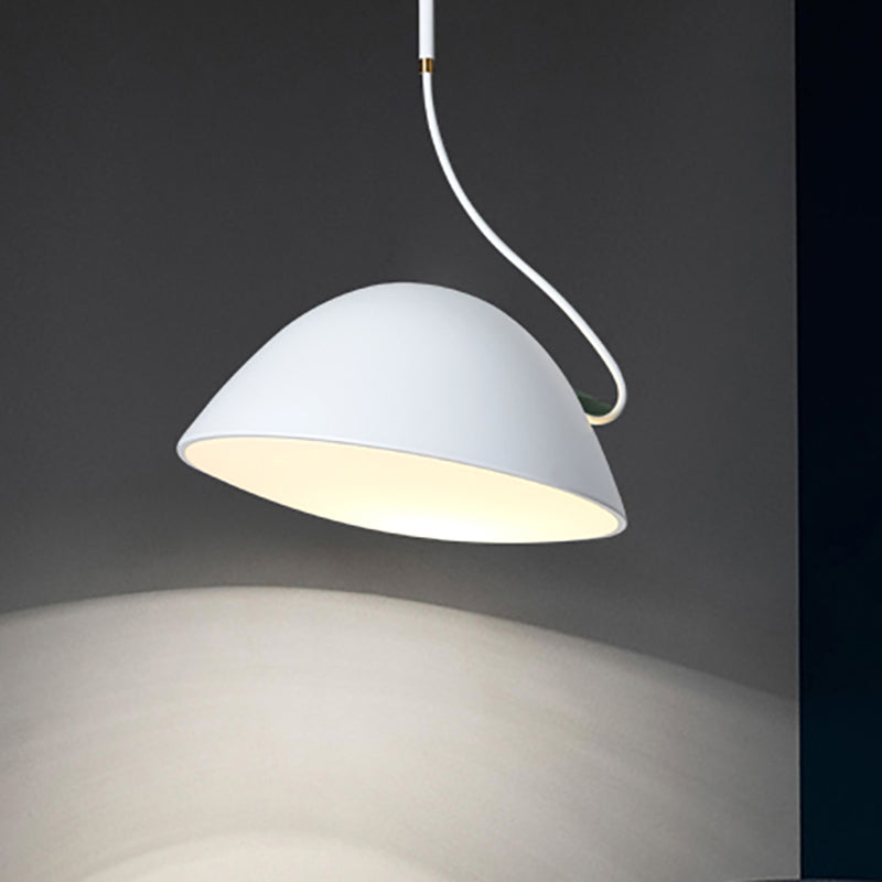 Luz de colgante colgante de domo negro/negro Metal contemporáneo 1 Luz de suspensión de luz para comedor