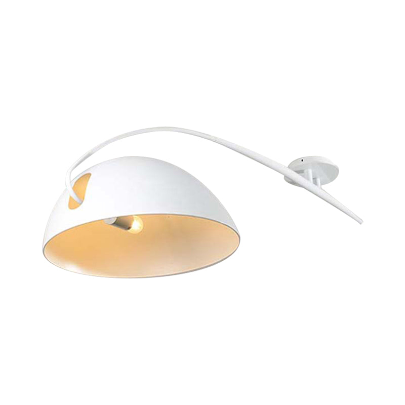Black / White Dome Shade Plafond Lampe moderne STYLE 1 METTRE METAL LEIL METH AVEC avec conception de canne à pêche