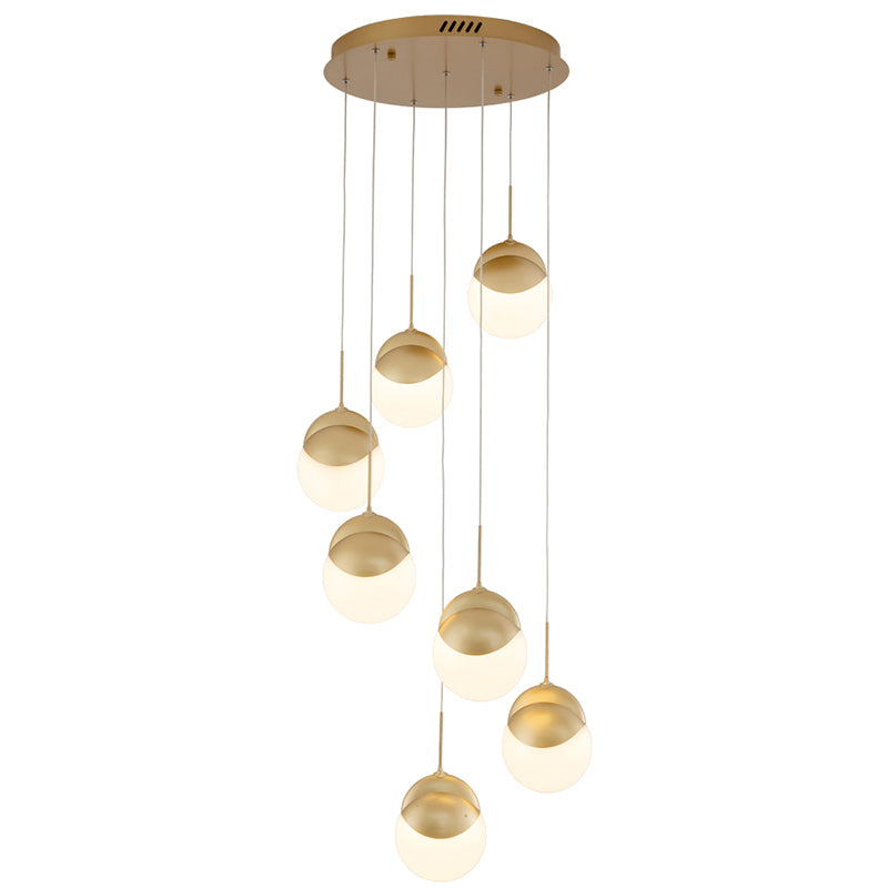 Disc -vormige acrylcluster hanger postmodern gouden afwerking led hangend licht voor restaurant