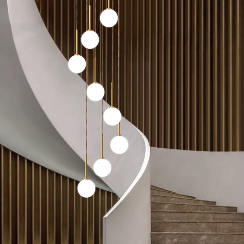 Spiraalvormige cluster hanglamp minimalisme metaal woonkamer suspensie lamp in goud