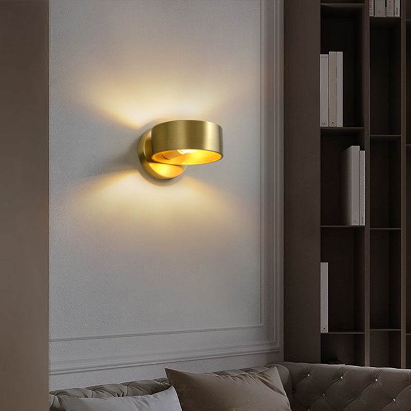 Metalen cirkel wandlamp armatuur minimalistisch 1 kop messing sconce verlichting voor slaapkamer
