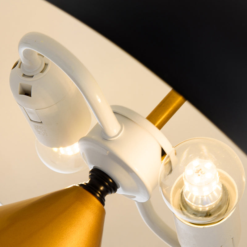Lampada da comodino a forma geometrica in metallo Postmoderno 2 teste Light per camera da letto