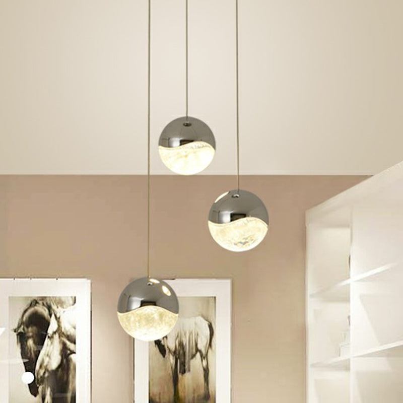 Clood Glass Globe Cluster Custant Modern Finitura Chrome LED LED LED LED per il ristorante