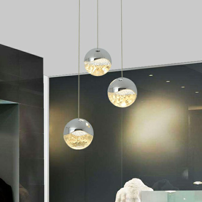 Clood Glass Globe Cluster Custant Modern Finitura Chrome LED LED LED LED per il ristorante