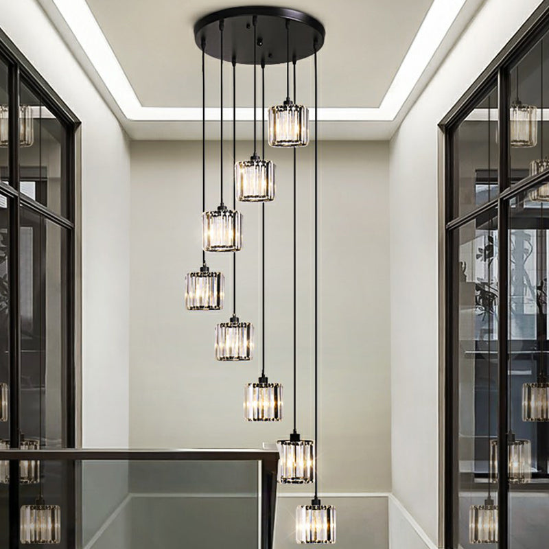 Shaded Glass Multi Light Pendant Lighting Modern Ceiling Hang Lamp for Living Room