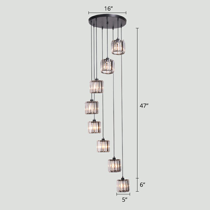 Shaded Glass Multi Light Pendant Lighting Modern Ceiling Hang Lamp for Living Room