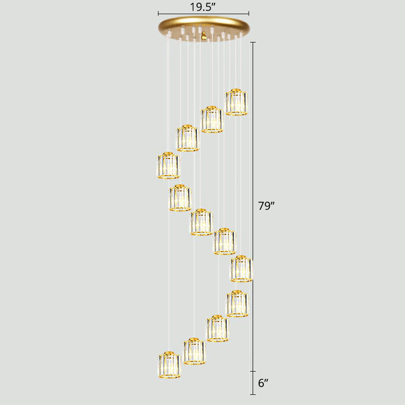 Shaded Glass Multi Light Pendant Lighting Modern Ceiling Hang Lamp for Living Room