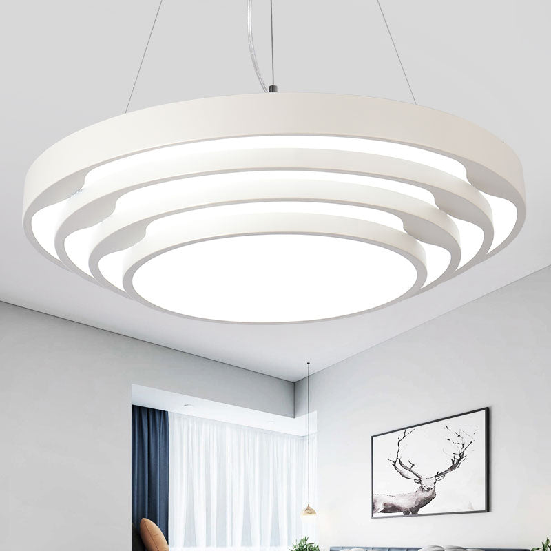 Moderne LED Hängende hängende leichte runde Kronleuchterlicht mit Acrylschatten für Büro