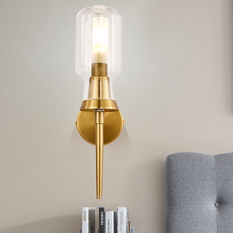 Cylindre Grossed Glass Wall Light Tradition 1/2 têtes Gol