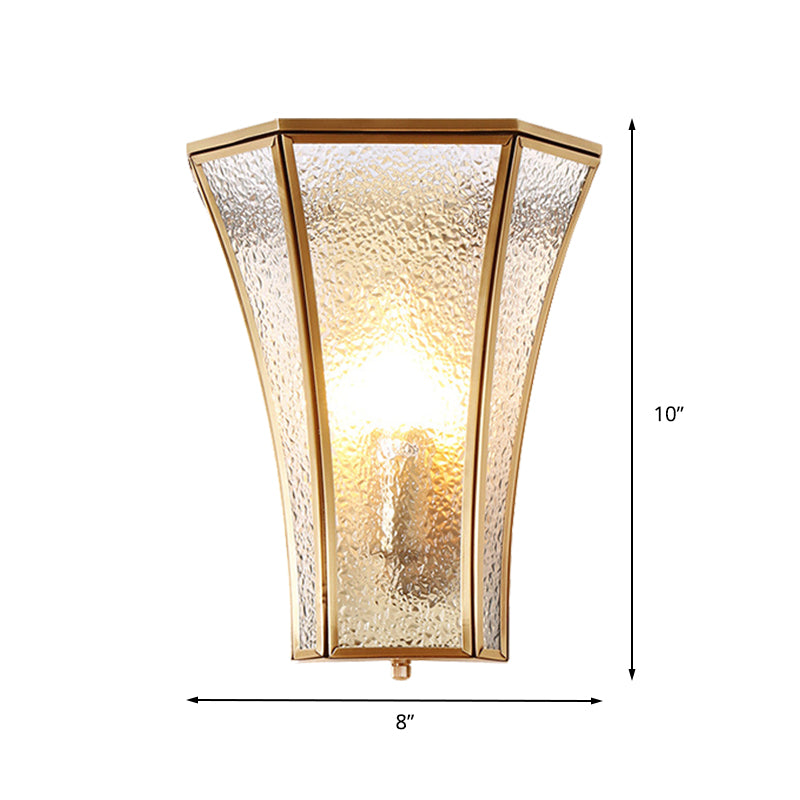 1 Glühbirne Flared Lampe Lamptradition strukturierte Glaswandbeleuchtung in Messing mit Treppe
