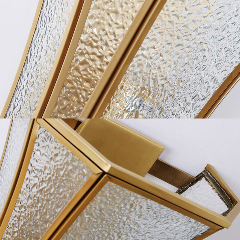 1 Glühbirne Flared Lampe Lamptradition strukturierte Glaswandbeleuchtung in Messing mit Treppe
