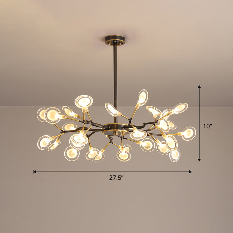 Glowworm Shaped Chandelier Lamp Postmodern Acrylic Hanging Light for Dining Room