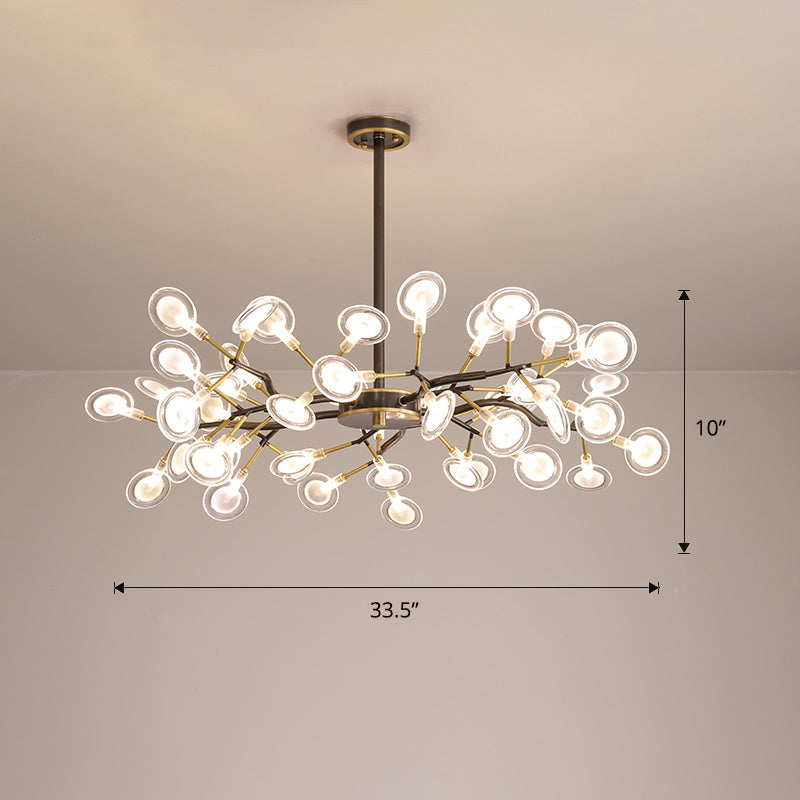 Glowworm Shaped Chandelier Lamp Postmodern Acrylic Hanging Light for Dining Room