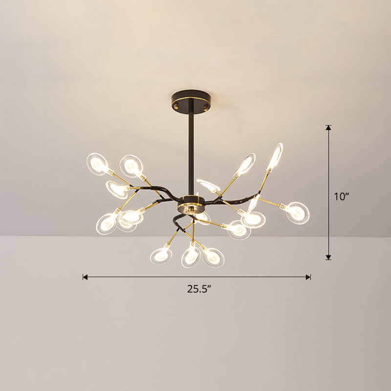Leuchtwurmförmige Kronleuchterlampe postmoderne Acrylhängellicht für Esszimmer