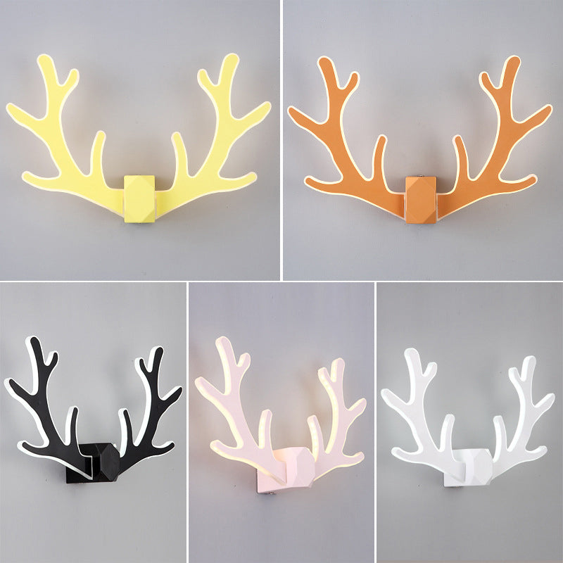 Deer Horn Shaped LED Wall Light Decorative Metal Corridor Sconce Lighting Fixture