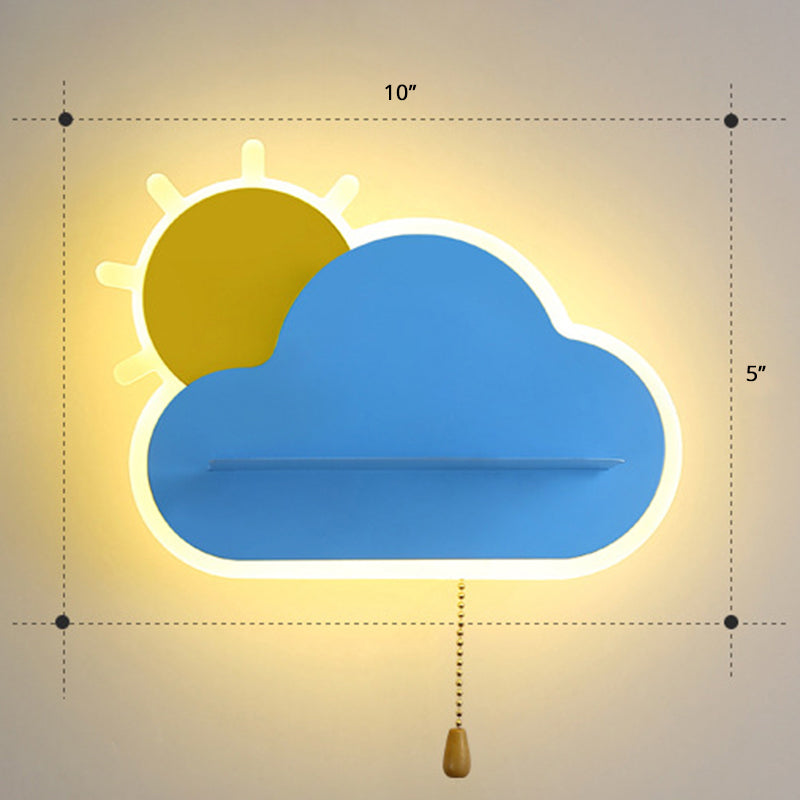 Lampada a parete a forma di alba a forma di alba per bambini LED SCONCE LED con interruttore a catena a trazione