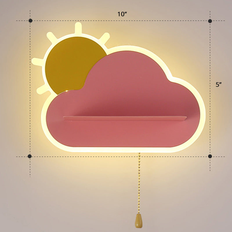 Lampada a parete a forma di alba a forma di alba per bambini LED SCONCE LED con interruttore a catena a trazione