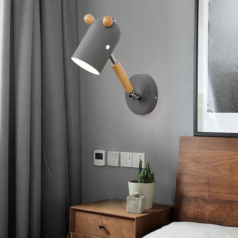 Nordic Deer Wall Lighting Fixture Metal 1 Bulb Bedroom Reading Lamp with Swing Arm
