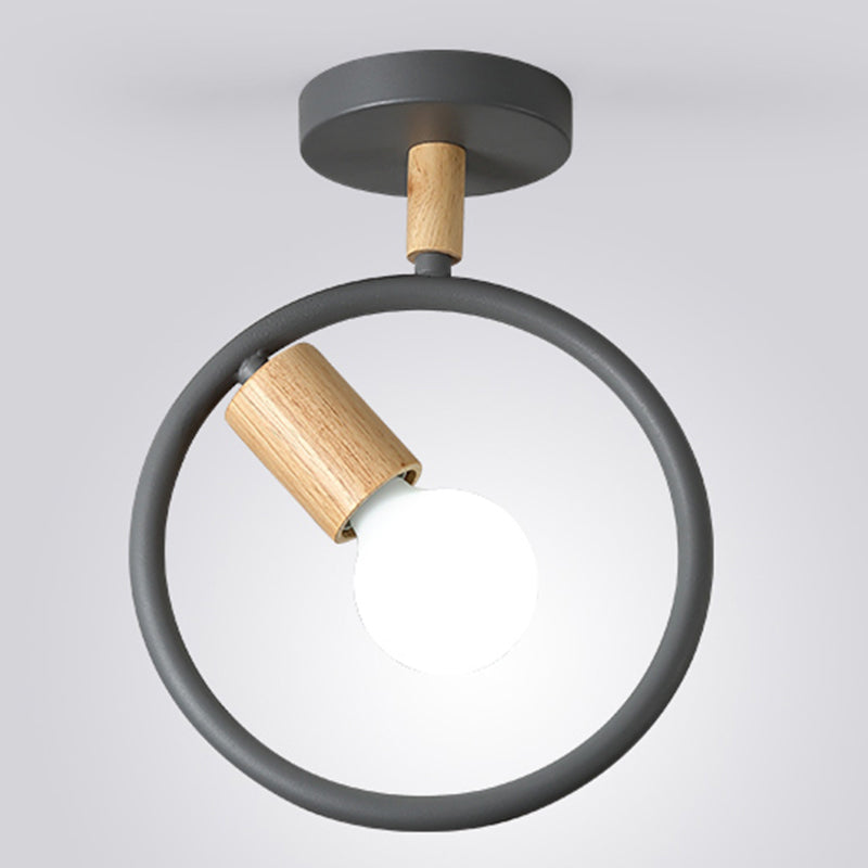Nordic Ring-geformte Deckenbehandlung Metall 1-Licht-Korridor Halbflush Mount Light
