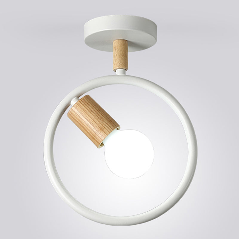 Nordic Ring-geformte Deckenbehandlung Metall 1-Licht-Korridor Halbflush Mount Light