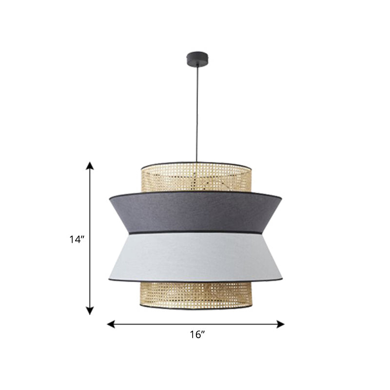 Nordic Hollowed-out Suspension Lamp Bamboo 1-Light Dining Room Hanging Light Fixture