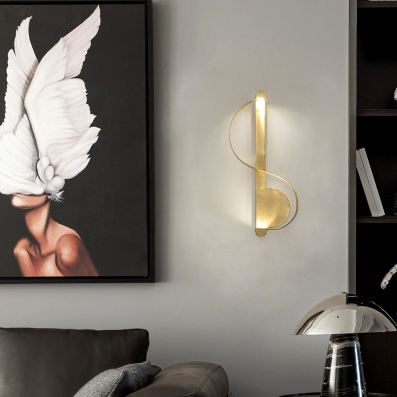 Colonial Curved Wall Mount Lighting Metal 1 Head Wall Mounted Lamp in Gold for Bedroom