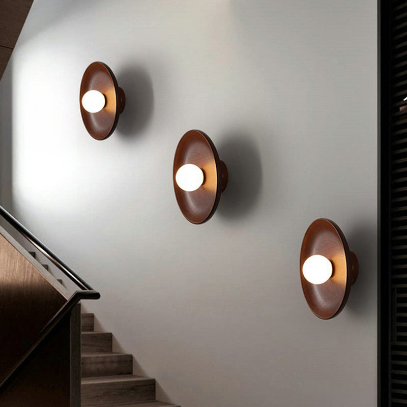 Minimalistisch dienbladvormige muurlicht houten 1 kop woonkamer lampvloeistoflamp