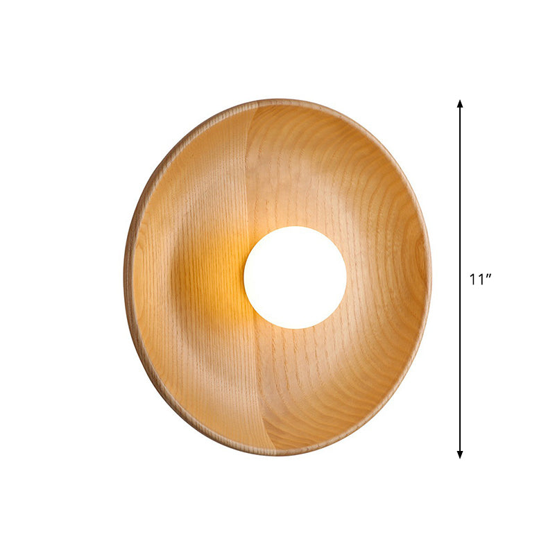Minimalistisch dienbladvormige muurlicht houten 1 kop woonkamer lampvloeistoflamp