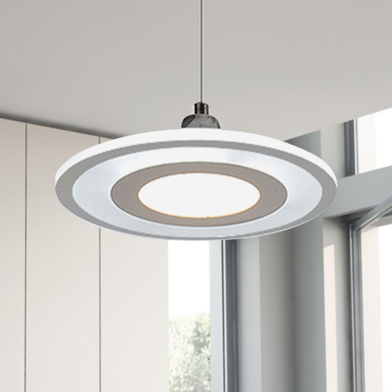 Costrista de caída LED contemporánea con tono acrílico lámpara de techo colgante de círculo blanco en cálido/blanco/cálida luz blanca externa cálida