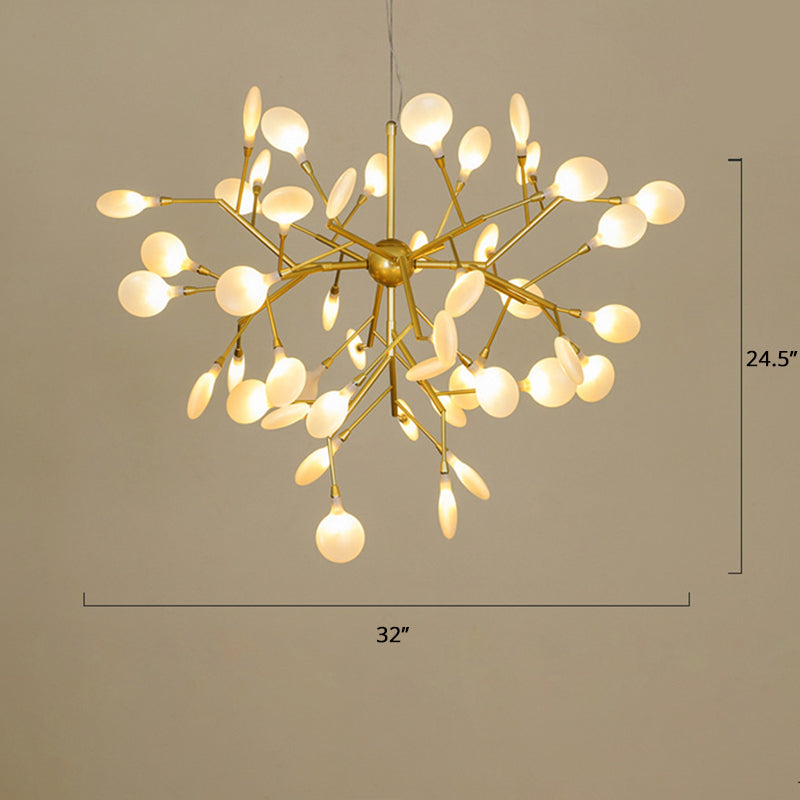 Firefly Chandelier Lighting Nordic Style Acrylic Restaurant LED Pendant Lamp in Gold