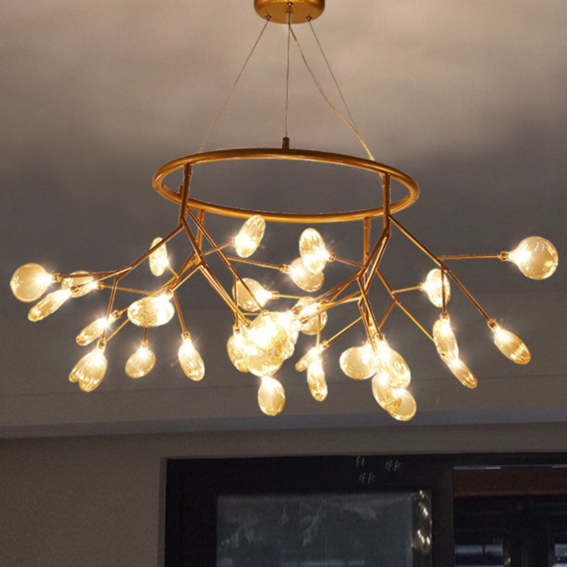 Postmoderner Zweighängung Leuchte Fesselglas Schlafzimmer Deckenkraut mit Metallring