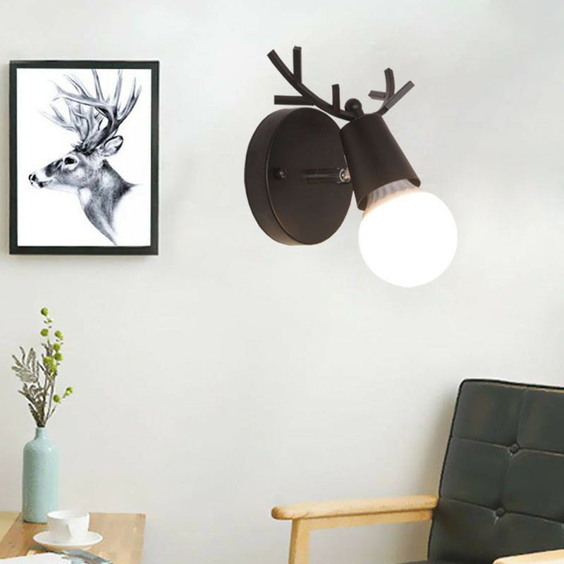 Antler Wall Mounted Reading Light Nordic Metal 1-Light Bedside Wall Lamp with Pivot Joint