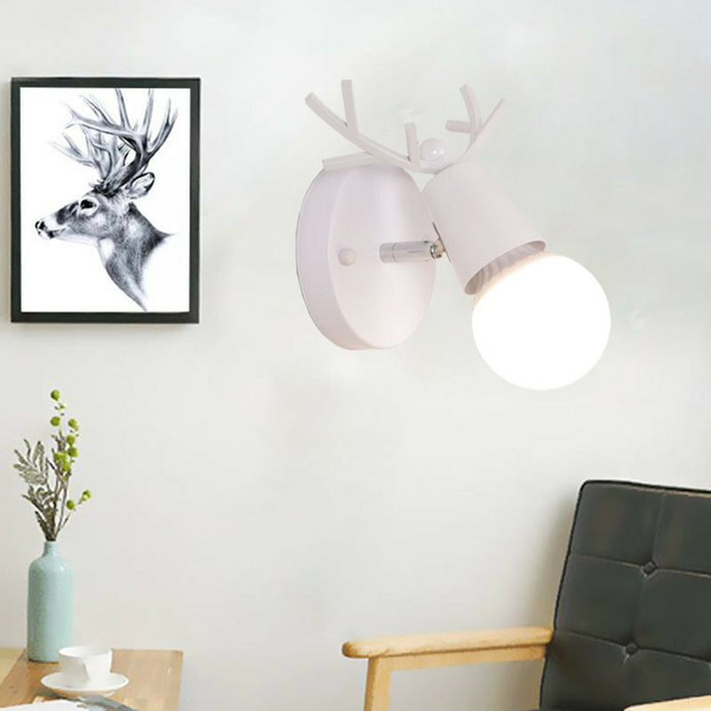 Antler Wall Mounted Reading Light Nordic Metal 1-Light Bedside Wall Lamp with Pivot Joint
