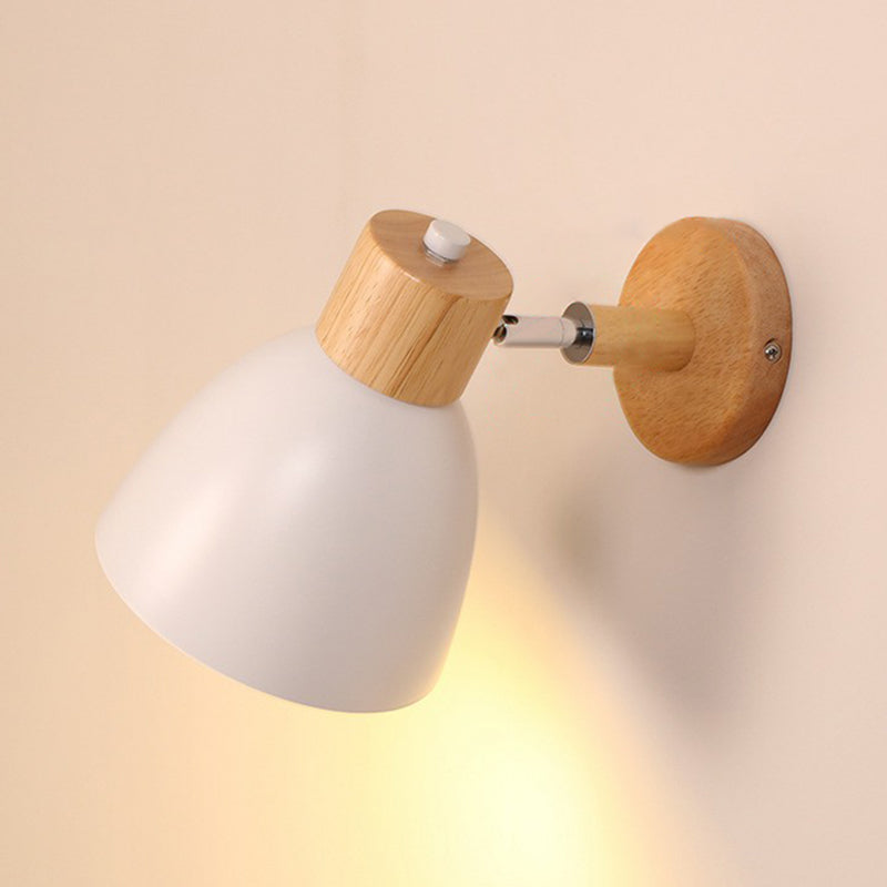 Macaron Givelone la parete a campana girevole illuminazione a parete metallizzata a parete per camera da letto montante con arredamento in legno