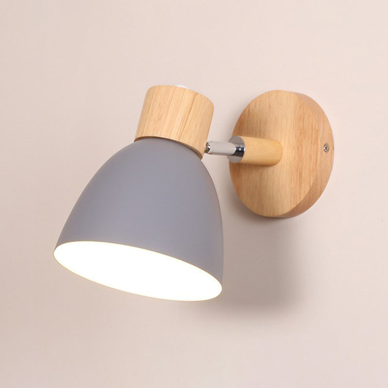Macaron Givelone la parete a campana girevole illuminazione a parete metallizzata a parete per camera da letto montante con arredamento in legno